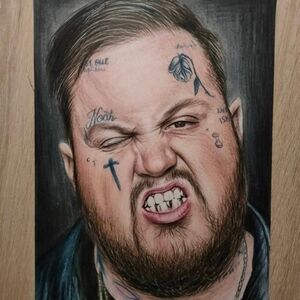 Edgy Tattooed Portrait Art Print